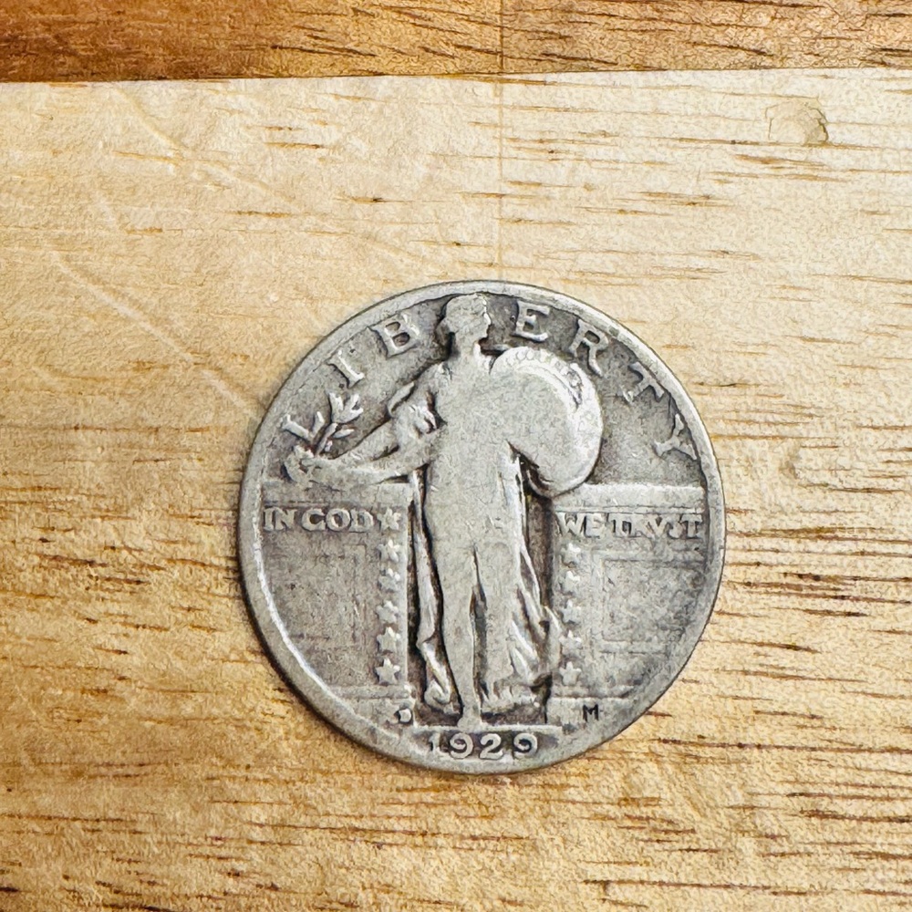 1929 Liberty Standing Quarter Coin